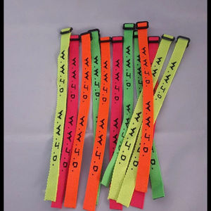 12 WWJD Wristbands Neon Colors 9.5" New in Package